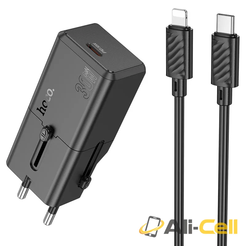 Conversion charger “AC25 Mini” PD30W EU / US / UK / AU (Ac25 Tc Ip Black, Set With Type C To Ip Cable)