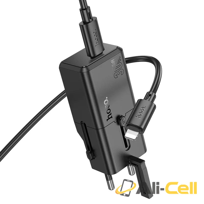 Conversion charger “AC25 Mini” PD30W EU / US / UK / AU (Ac25 Tc Ip Black, Set With Type C To Ip Cable) — 3