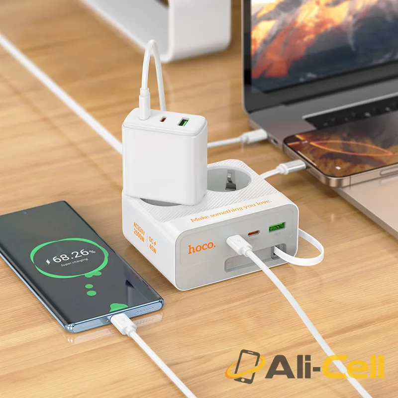 Power strip “AC28 Descanso” PD45W 4 outputs + 2 sockets EU / GER (Ac28 White) — 7