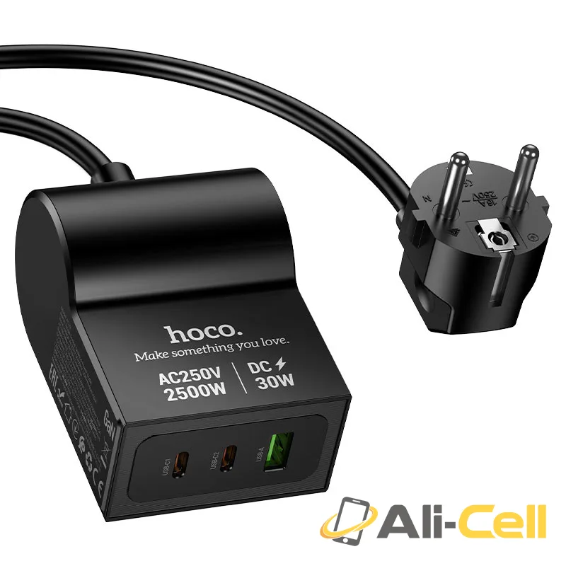 Power strip “AC33 Win” PD30W 3 ports + 1 socket EU / GER (Ac33 Black)