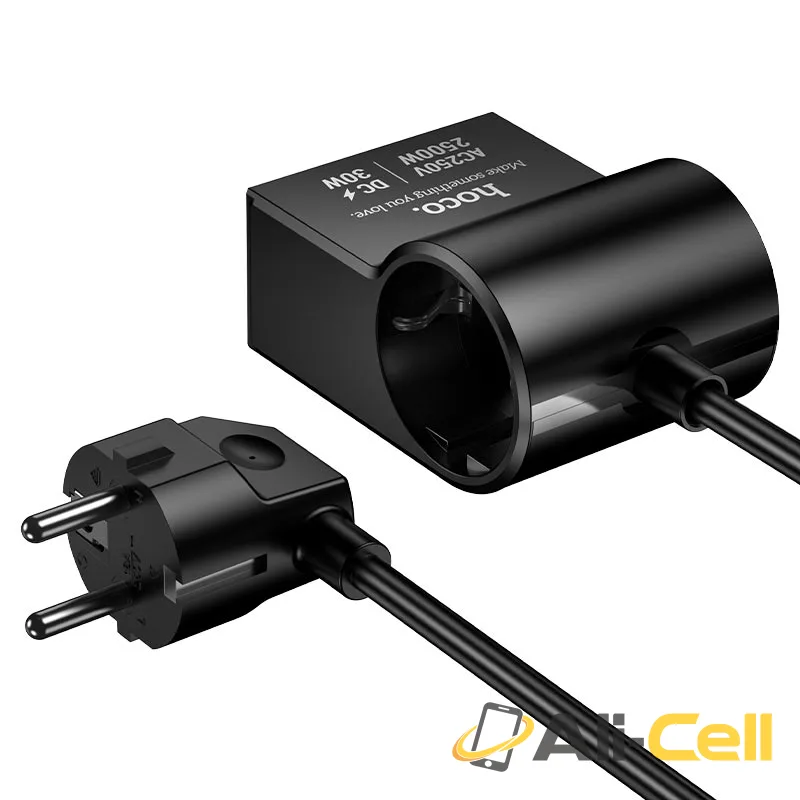 Power strip “AC33 Win” PD30W 3 ports + 1 socket EU / GER (Ac33 Black) — 3