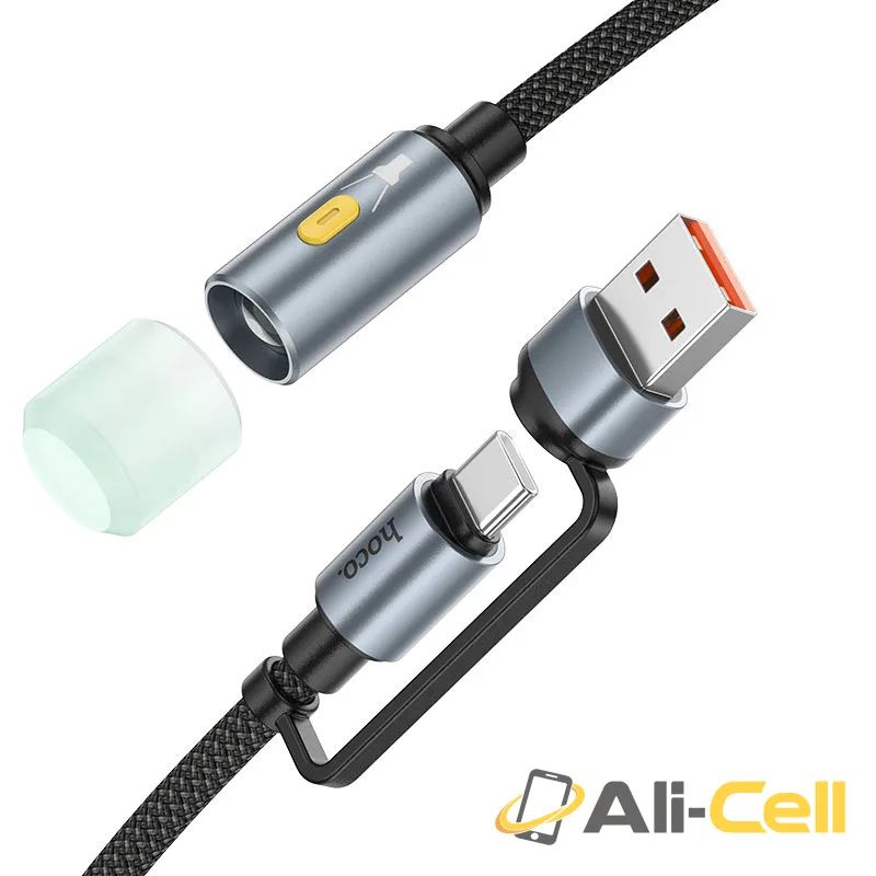 Cable adapter USB-A / Type-C to LED light “UA38C” (Ua38c Black) — 2