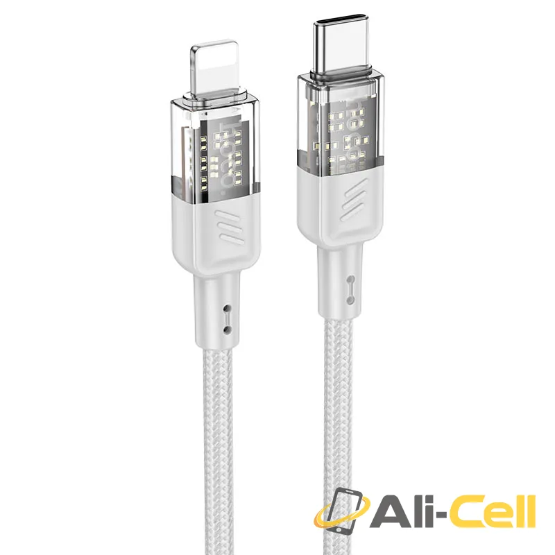 Cable Type-C to iP “U129 Spirit” PD 27W fast charge (U129 Pd Tc Ltn Grey, 1.2m)
