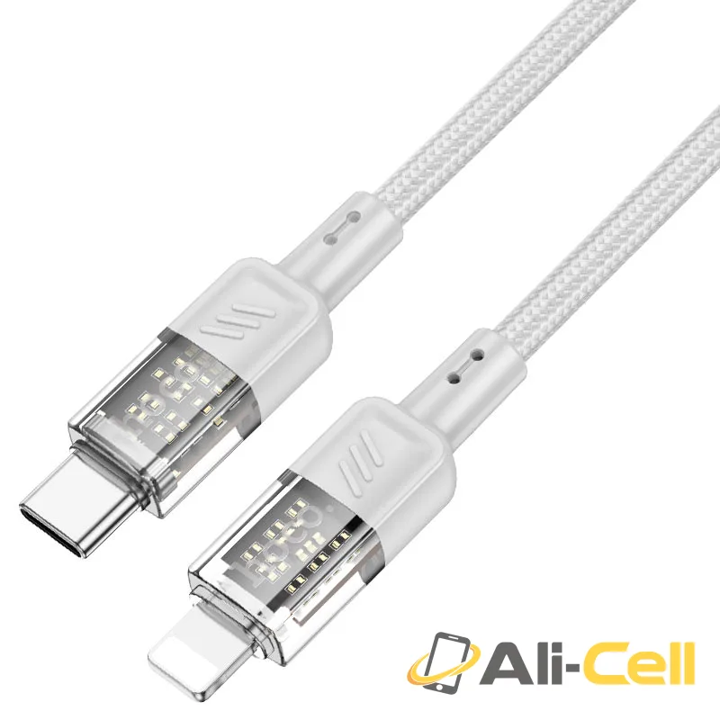 Cable Type-C to iP “U129 Spirit” PD 27W fast charge (U129 Pd Tc Ltn Grey, 1.2m) — 3