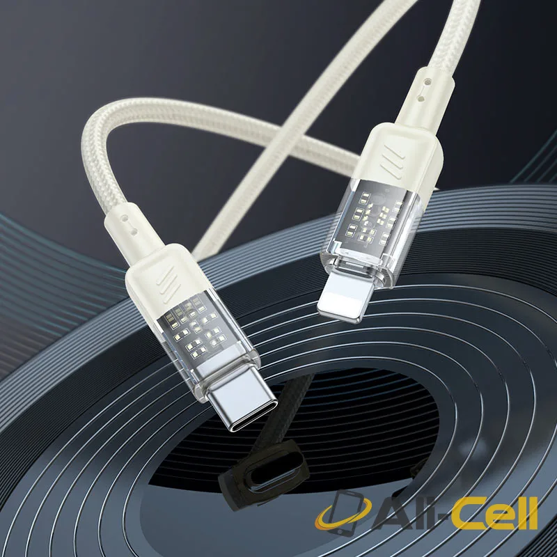 Cable Type-C to iP “U129 Spirit” PD 27W fast charge (U129 Pd Tc Ltn Grey, 1.2m) — 8