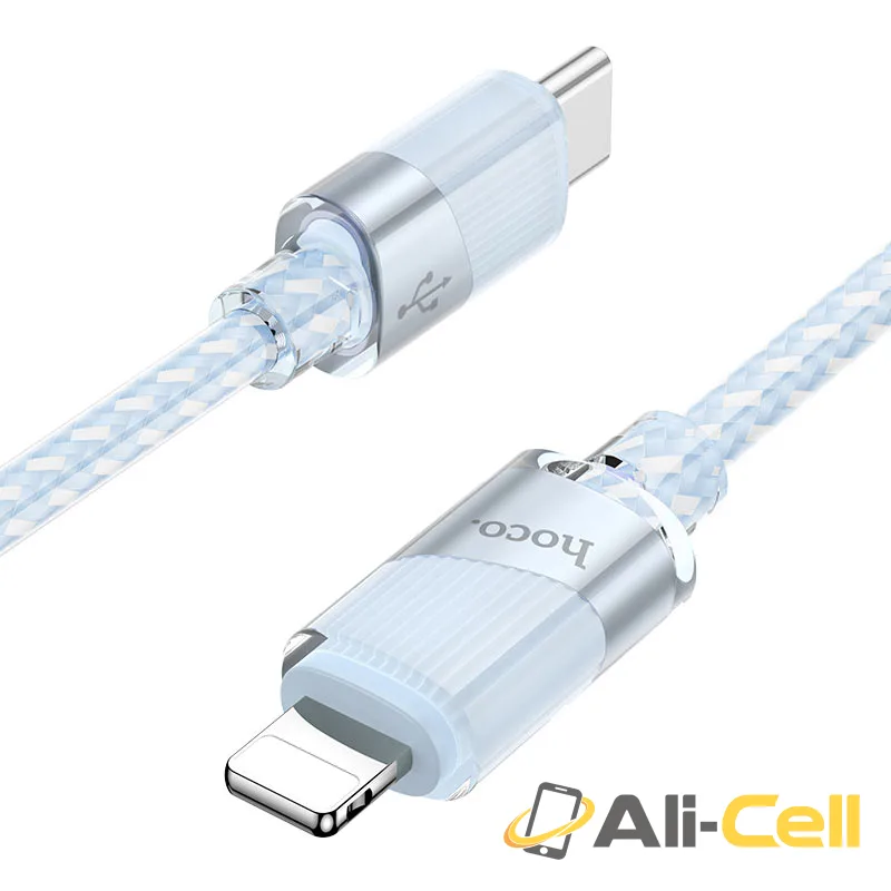 Cable Type-C to iP “U132 Beijing” PD 27W fast charge (U132 Pd Tc Ltn Blue, 1.2m) — 3