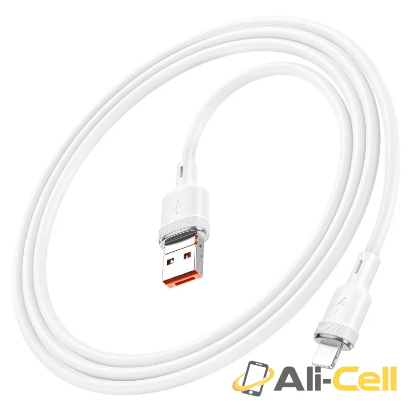 Cable USB / Type-C to iP “U131 Afortunado” PD 27W (U131 2in1 Ltn Grey, 1.2m) — 5