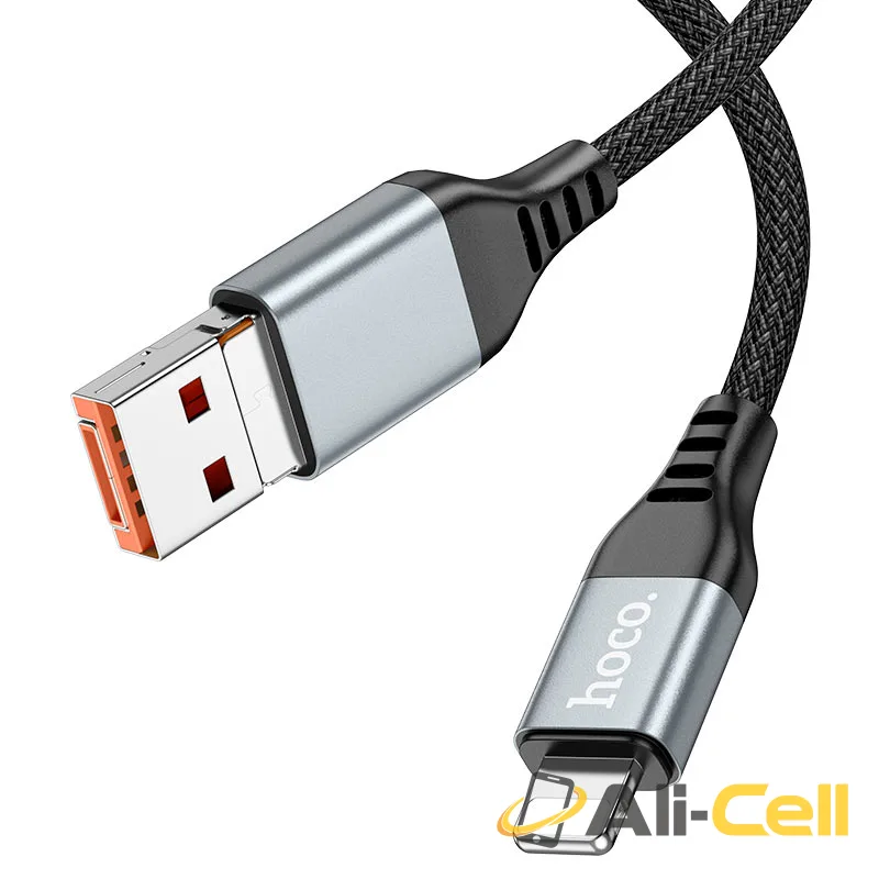 Cable USB / Type-C to iP “U128 Viking” PD 27W fast charge (U128 2in1 Ltn Black, 1.2m) — 4