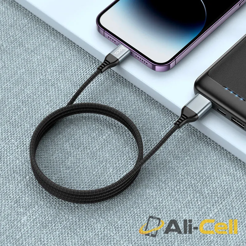 Cable USB / Type-C to iP “U128 Viking” PD 27W fast charge (U128 2in1 Ltn Black, 1.2m) — 7