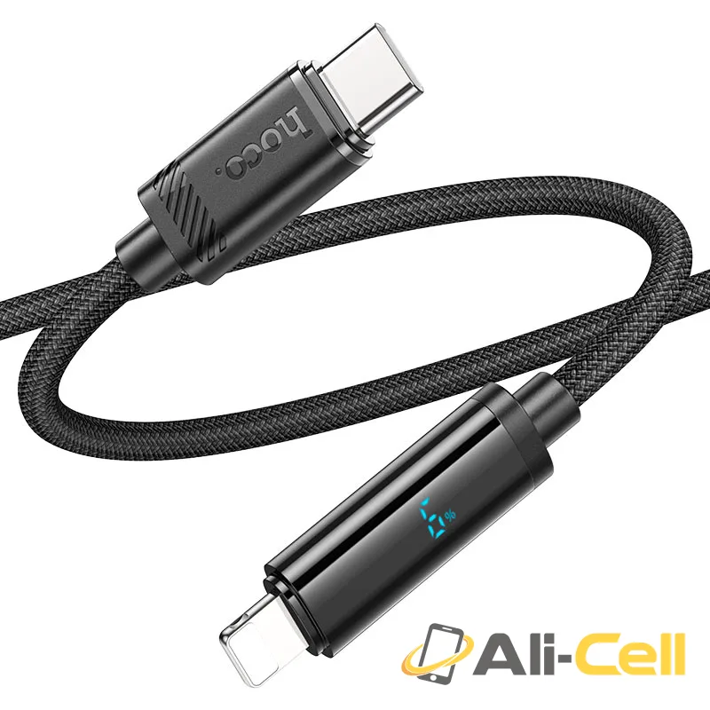 Cable Type-C to iP “U127 Power” PD 27W fast charge (U127 Pd Tc Ltn Black, 1.2m) — 3