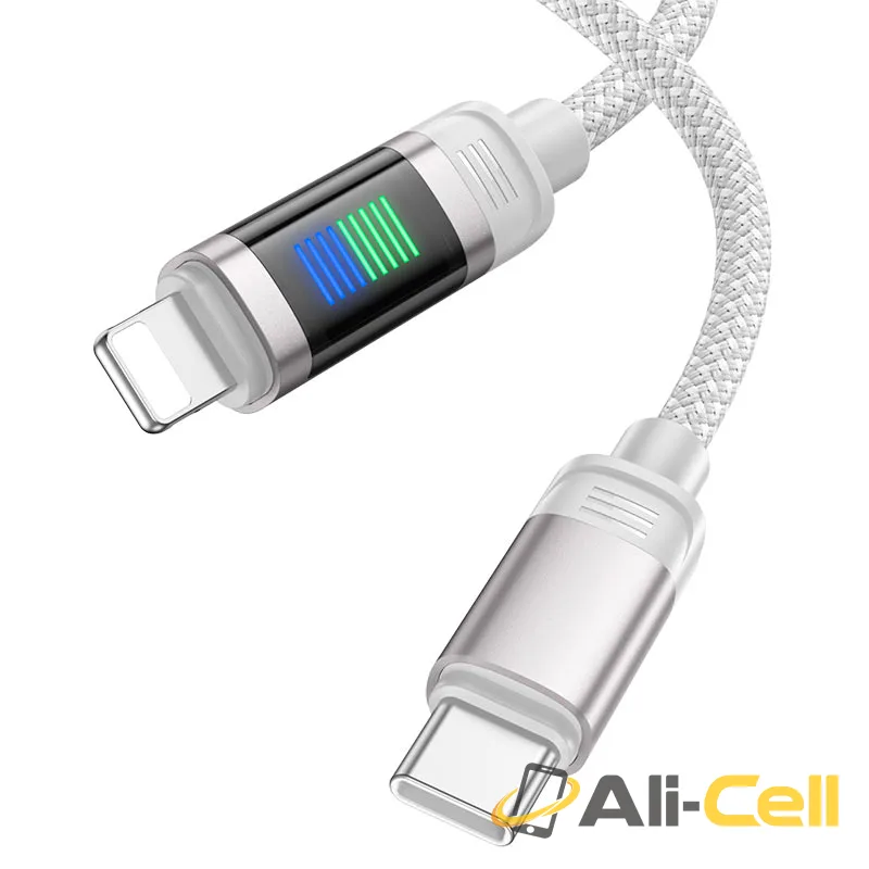 Cable Type-C to iP “U126 Lantern” PD 27W fast charge (U126 Pd Tc Ltn Black, 1.2m) — 3