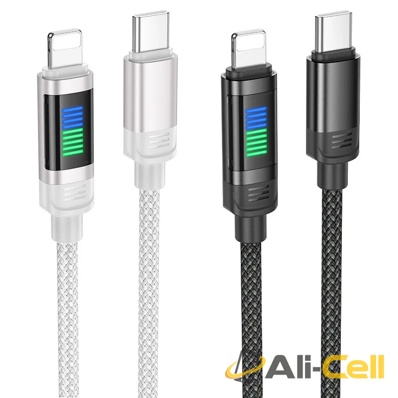 Cable Type-C to iP “U126 Lantern” PD 27W fast charge (U126 Pd Tc Ltn Black, 1.2m) — 6