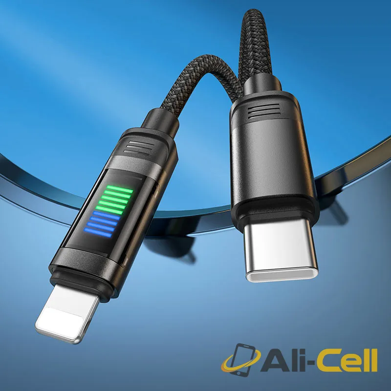 Cable Type-C to iP “U126 Lantern” PD 27W fast charge (U126 Pd Tc Ltn Black, 1.2m) — 8