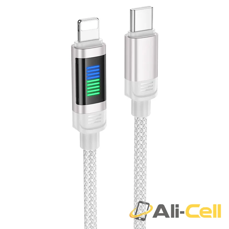 Cable Type-C to iP “U126 Lantern” PD 27W fast charge (U126 Pd Tc Ltn Grey, 1.2m)
