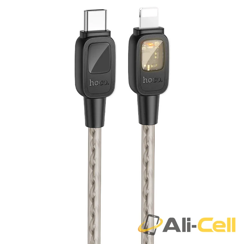 Cable Type-C to iP “U124 Stone” PD 27W fast charge (U124 Pd Tc Ltn Black, 1.2m)