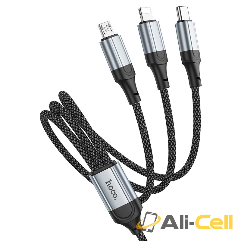 Cable 3-in-1 “X102 Fresh” charging wire (X102 3in1 Black, 1.0m) — 3