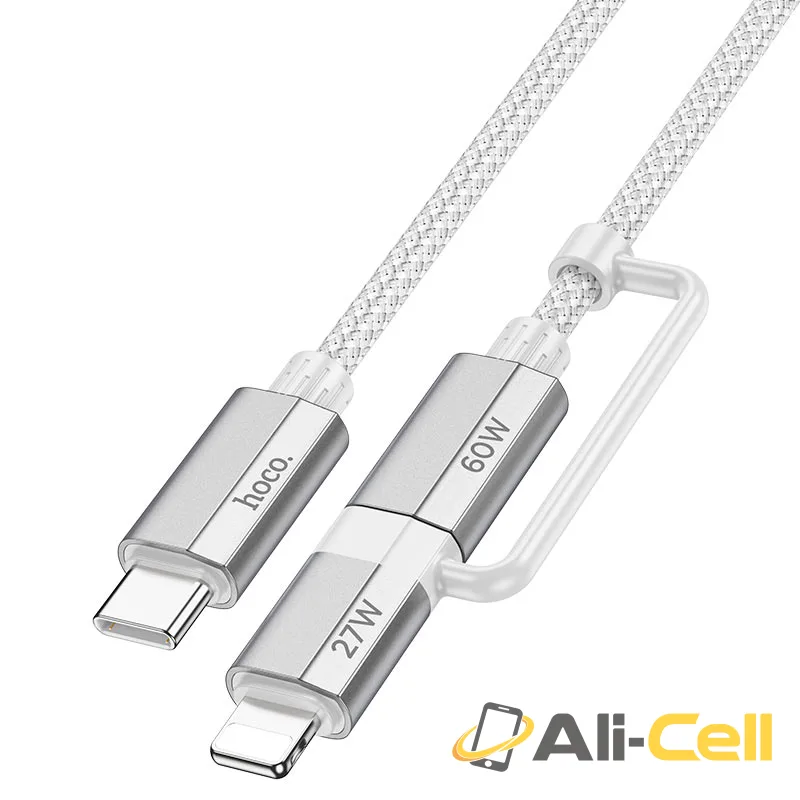 Cable Type-C to iP / Type-C “U134 Primero” PD 60W / 27W (U134 2in1 Grey, 1.2m)