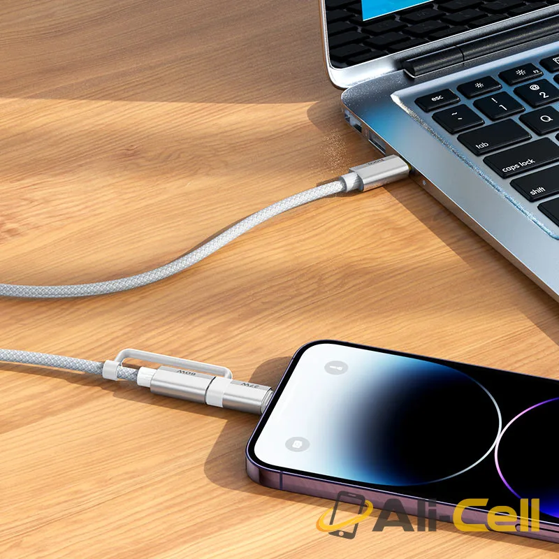 Cable Type-C to iP / Type-C “U134 Primero” PD 60W / 27W (U134 2in1 Grey, 1.2m) — 7