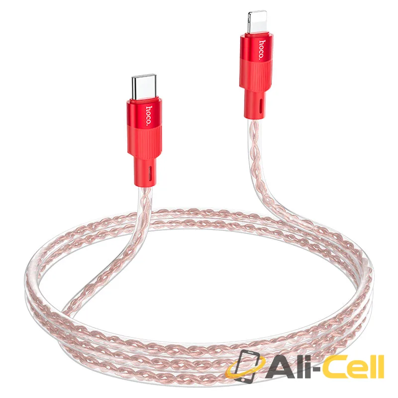 Cable Type-C to iP “X99 Crystal junction” PD 27W fast charge (X99 Pd Tc Ltn Red, 1.0m) — 5