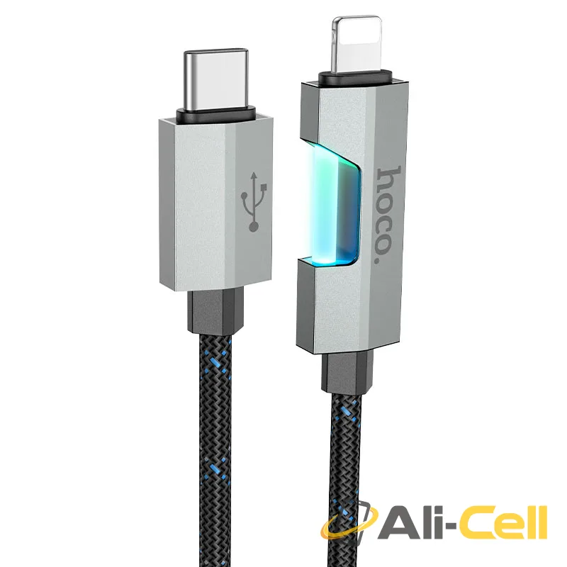 Cable Type-C to iP “U123 Regent” PD 27W fast charge (U123 Pd Tc Ltn Black, 1.2m)
