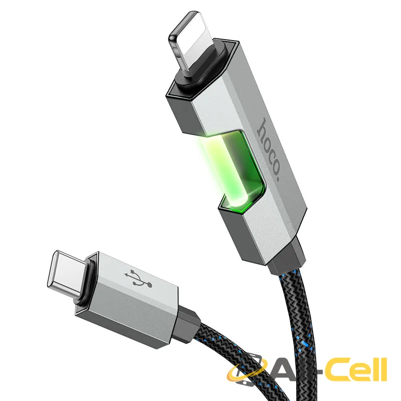 Cable Type-C to iP “U123 Regent” PD 27W fast charge (U123 Pd Tc Ltn Black, 1.2m) — 2