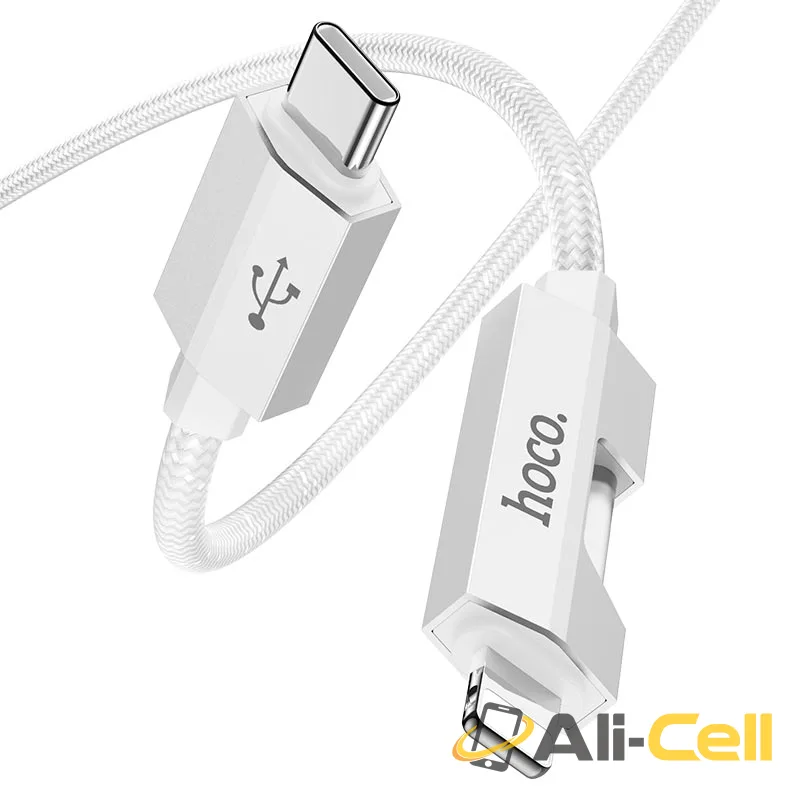 Cable Type-C to iP “U123 Regent” PD 27W fast charge (U123 Pd Tc Ltn Grey, 1.2m) — 3