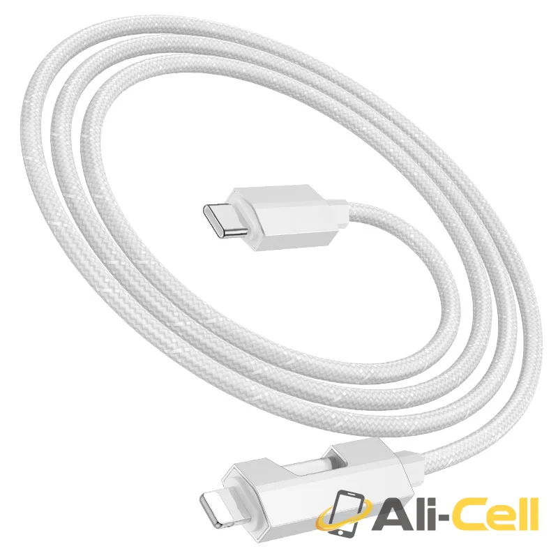 Cable Type-C to iP “U123 Regent” PD 27W fast charge (U123 Pd Tc Ltn Grey, 1.2m) — 5