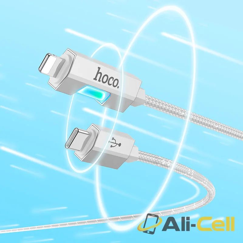 Cable Type-C to iP “U123 Regent” PD 27W fast charge (U123 Pd Tc Ltn Grey, 1.2m) — 8
