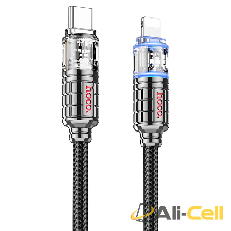 Cable Type-C to iP “U122 Lantern” PD 27W fast charge (U122 Pd Tc Ltn Black, 1.2m)