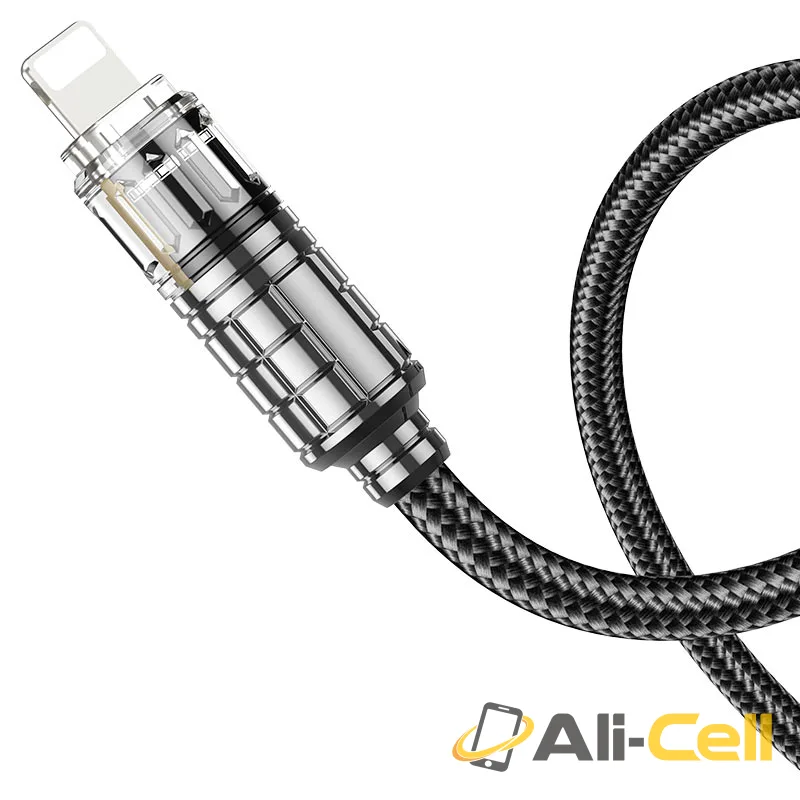 Cable Type-C to iP “U122 Lantern” PD 27W fast charge (U122 Pd Tc Ltn Black, 1.2m) — 4