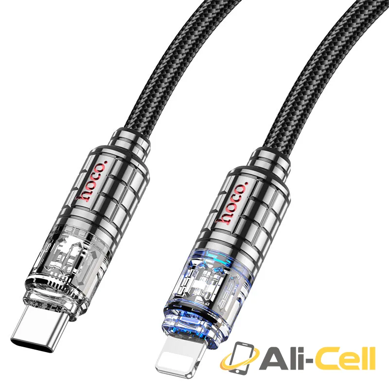 Cable Type-C to iP “U122 Lantern” PD 27W fast charge (U122 Pd Tc Ltn Black, 1.2m) — 5
