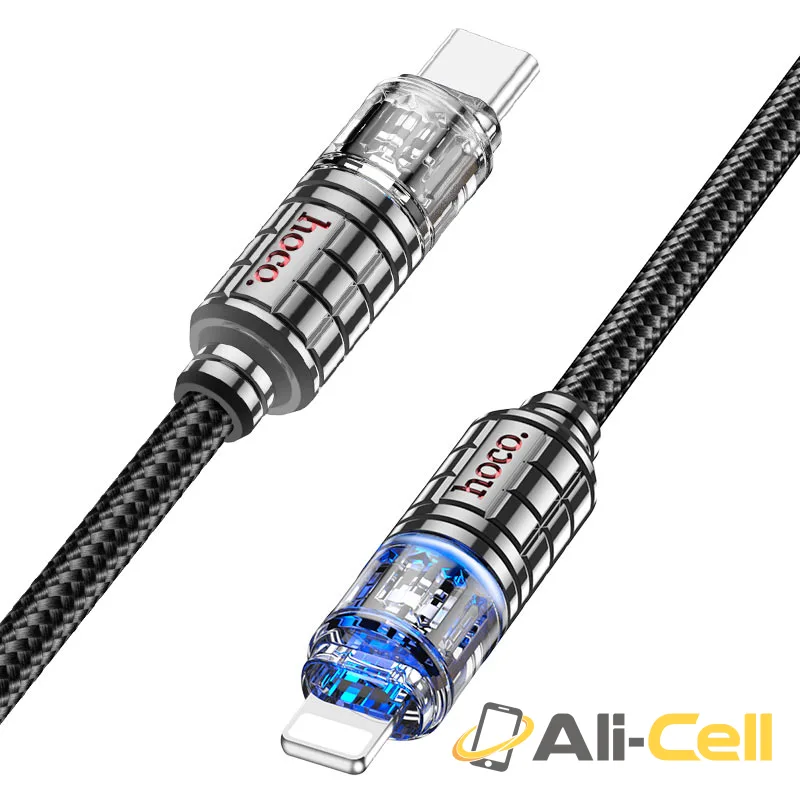Cable Type-C to iP “U122 Lantern” PD 27W fast charge (U122 Pd Tc Ltn Black, 1.2m) — 6