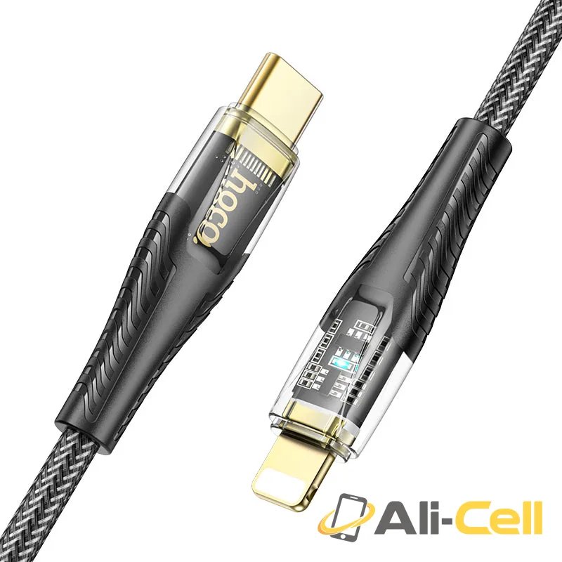 Cable Type-C to iP “U121 Gold standard” PD 27W fast charge (U121 Pd Tc Ltn Black, 1.2m) — 2