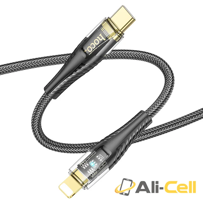Cable Type-C to iP “U121 Gold standard” PD 27W fast charge (U121 Pd Tc Ltn Black, 1.2m) — 3