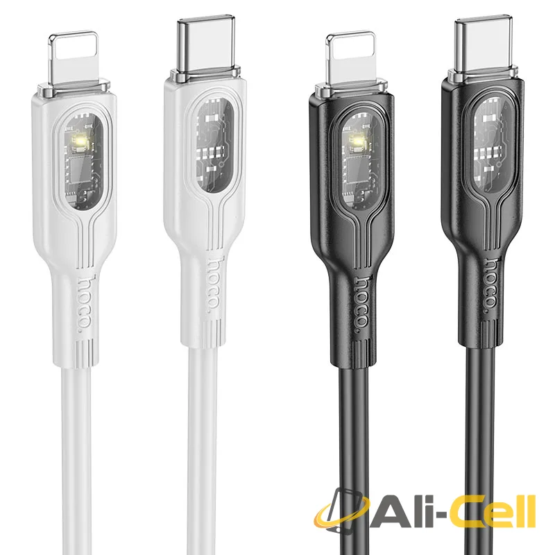 Cable Type-C to iP “U120 Transparent explore” PD 27W fast charge (U120 Pd Tc Ltn Black, 1.2m) — 6