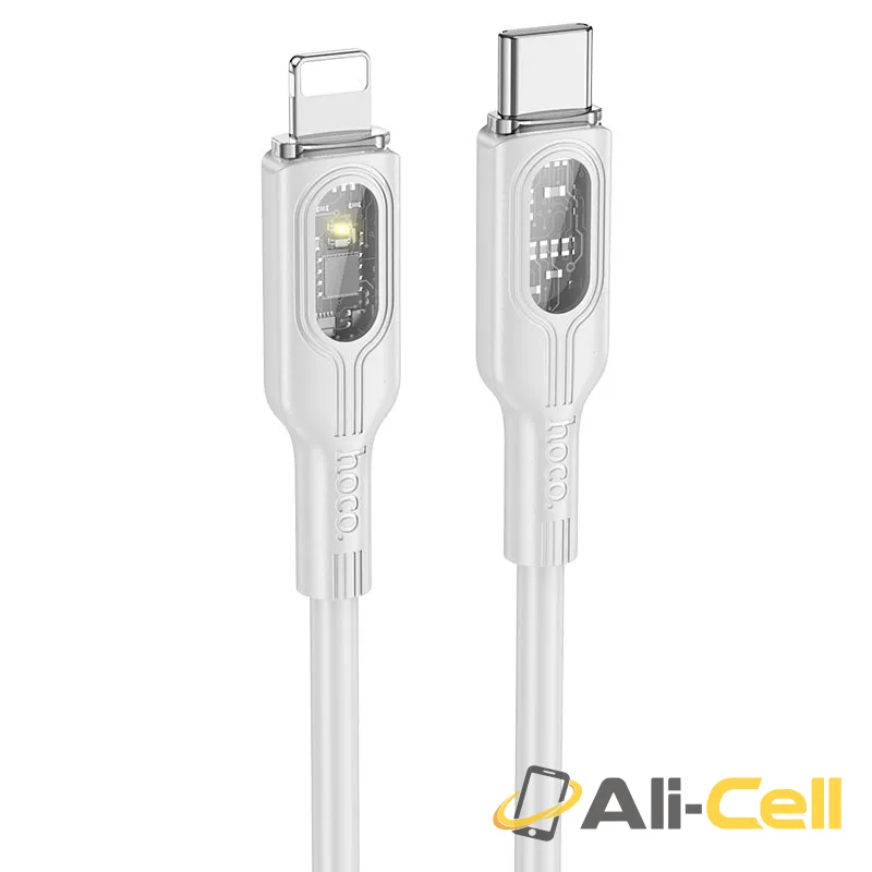 Cable Type-C to iP “U120 Transparent explore” PD 27W fast charge (U120 Pd Tc Ltn Grey, 1.2m)