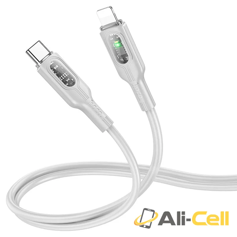 Cable Type-C to iP “U120 Transparent explore” PD 27W fast charge (U120 Pd Tc Ltn Grey, 1.2m) — 3