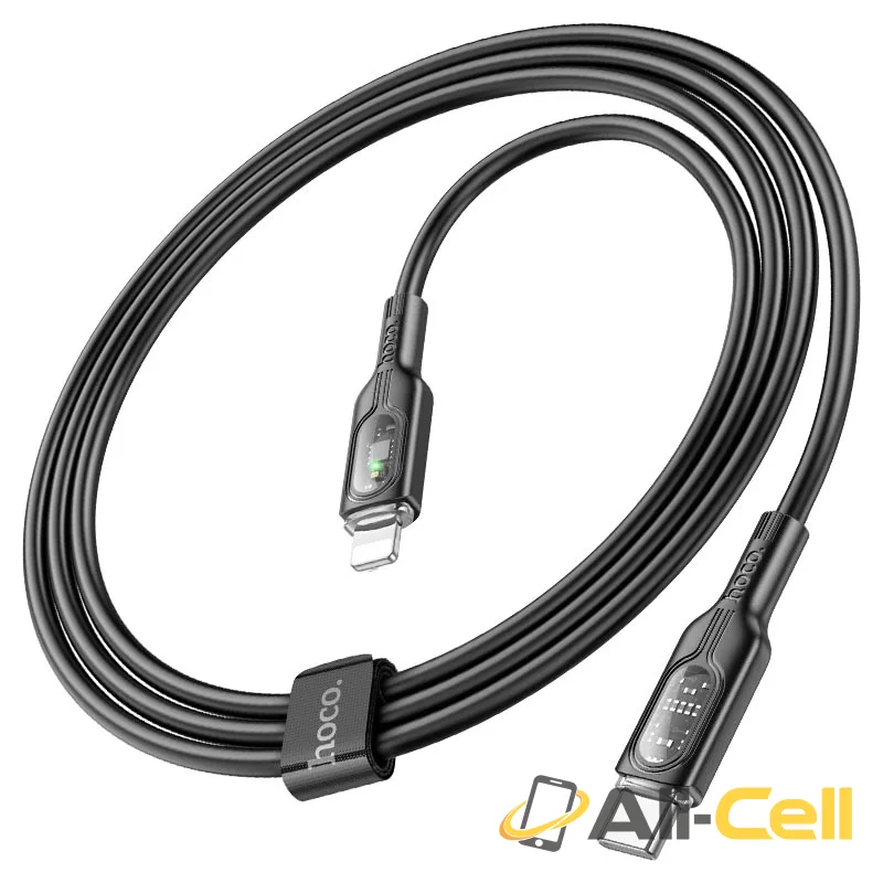 Cable Type-C to iP “U120 Transparent explore” PD 27W fast charge (U120 Pd Tc Ltn Grey, 1.2m) — 4