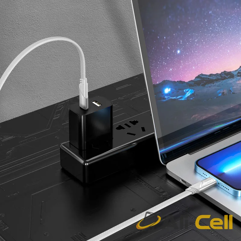 Cable Type-C to iP “U119 Machine” PD 27W fast charge (U119 Pd Tc Ltn Black, 1.2m) — 7