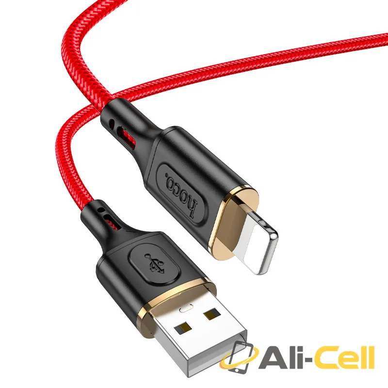 Cable USB to iP “X95 Goldentop” (X95 Usb Ltn Red, 1.0m) — 2