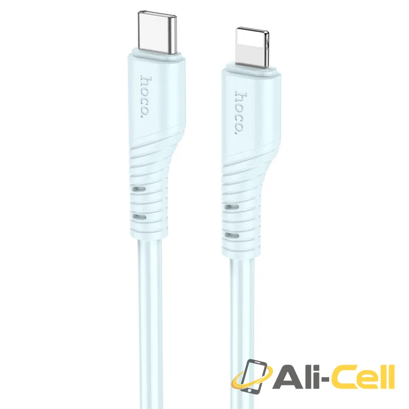 Cable Type-C to iP “X97 Crystal color” PD 20W fast charge (X97 Pd Tc Ltn Light Blue, 1.0m)