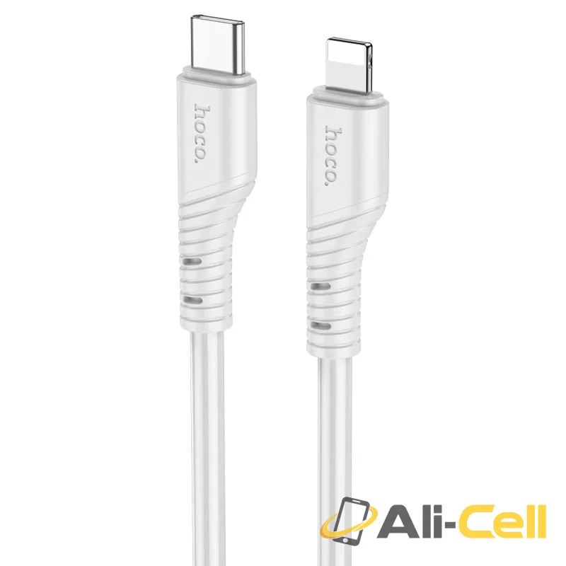 Cable Type-C to iP “X97 Crystal color” PD 20W fast charge (X97 Pd Tc Ltn Light Grey, 1.0m)