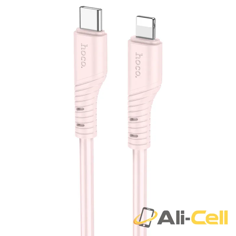 Cable Type-C to iP “X97 Crystal color” PD 20W fast charge (X97 Pd Tc Ltn Light Pink, 1.0m)