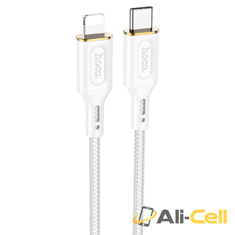 Cable Type-C to iP “X95 Goldentop” PD 20W fast charge (X95 Pd Tc Ltn White, 1.0m)