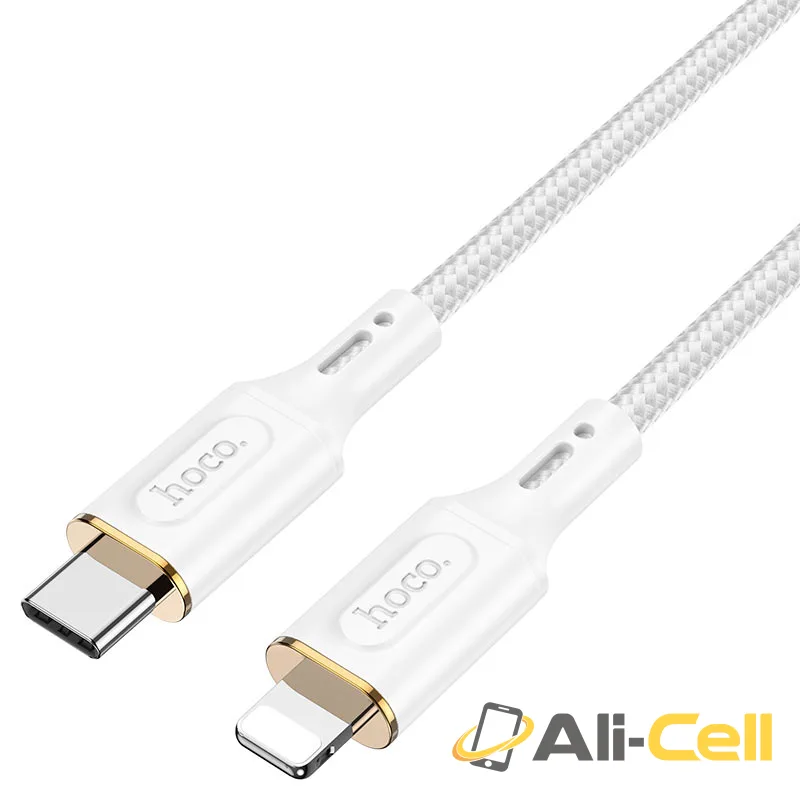 Cable Type-C to iP “X95 Goldentop” PD 20W fast charge (X95 Pd Tc Ltn White, 1.0m) — 3