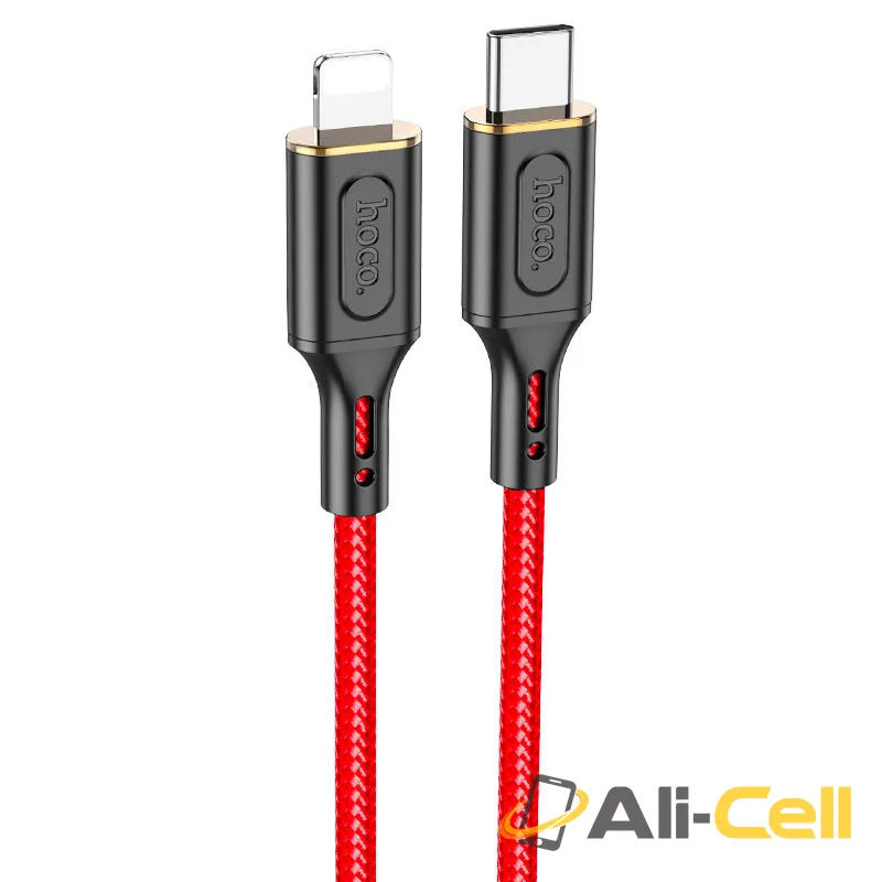 Cable Type-C to iP “X95 Goldentop” PD 20W fast charge (X95 Pd Tc Ltn Red, 1.0m)