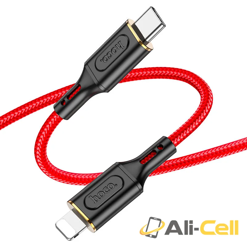 Cable Type-C to iP “X95 Goldentop” PD 20W fast charge (X95 Pd Tc Ltn Red, 1.0m) — 4