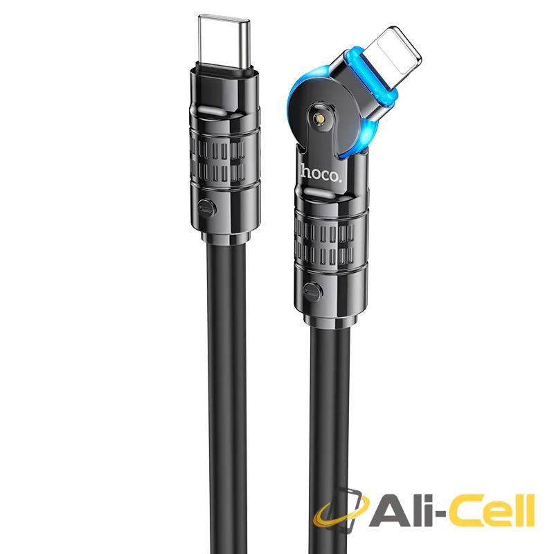 Cable Type-C to iP “U118 Triumph” PD 27W fast charge (U118 Pd Tc Ltn Black, 1.2m)