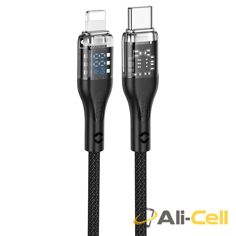 Cable Type-C to iP “U115 Transparent Discovery Edition” PD 20W fast charge (U115 Pd Tc Ltn Black, 1.2m)