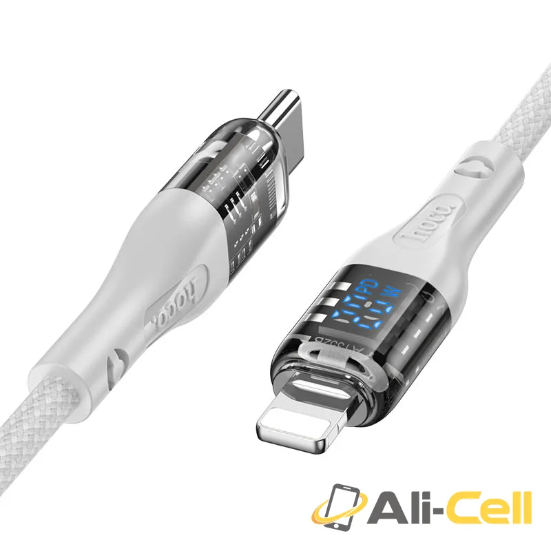 Cable Type-C to iP “U115 Transparent Discovery Edition” PD 20W fast charge (U115 Pd Tc Ltn Grey, 1.2m) — 2